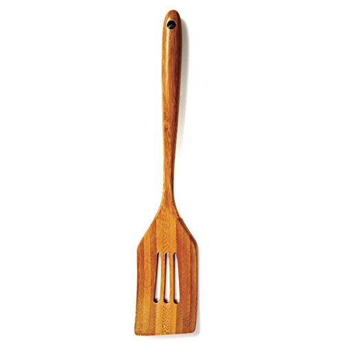 Norpro 12-Inch 7644 Bamboo Slotted Spatula, Shown
