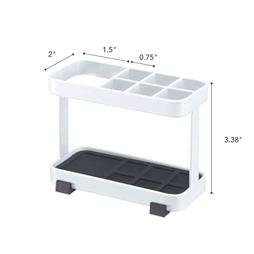 YAMAZAKI home 6802 Toothbrush and Toothpaste Holder for Bathroom Countertop  One Size  White