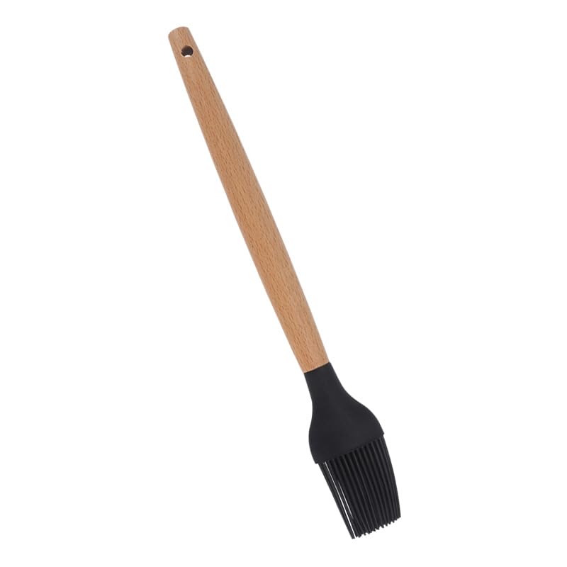Kitchenfest Silicone Basting Brush Wood Handle, Heat Resistant NonStick Cooking Utensil, Bpa Free, 28 Cm Large  Random Color