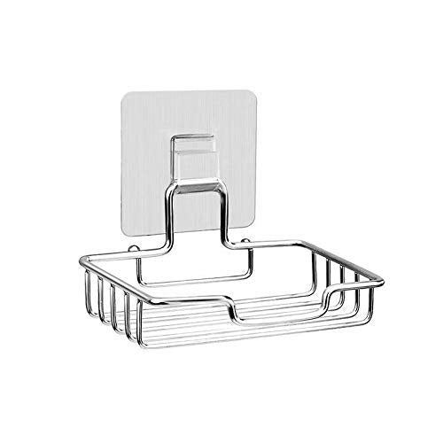 Adhesive Soap Dish, Admeya Stainless Steel No Drilling Powerful Sponge Holder Tray With Powerful Wall Mounted For Shower, Bathro