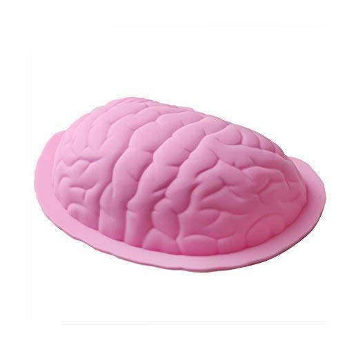 Ucity Halloween Human Brian Shape Baking Mold Silicone Cake Candy Soap Molds For Decorating Cake, Chocolate, Jelly Sugar And Jel
