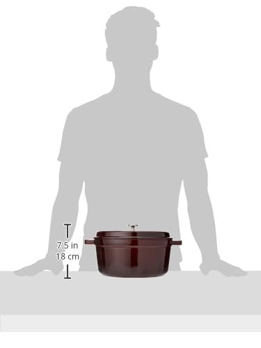 Staub Cast Iron Roaster/Cocotte, Round, 26 Cm, 5 L, Grenadine