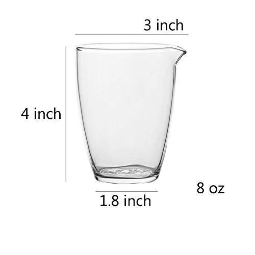Sizikato Borosilicate Glass Tea Sharing Cup, Kungfu Tea Pitcher. 8 Oz (Clear, 8 Oz)
