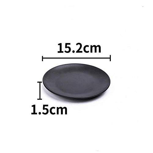 Mbb Set Of 3 Black 6 Inch Melamine Ware Dinner Plates Appetizer Dishes Dinnerware