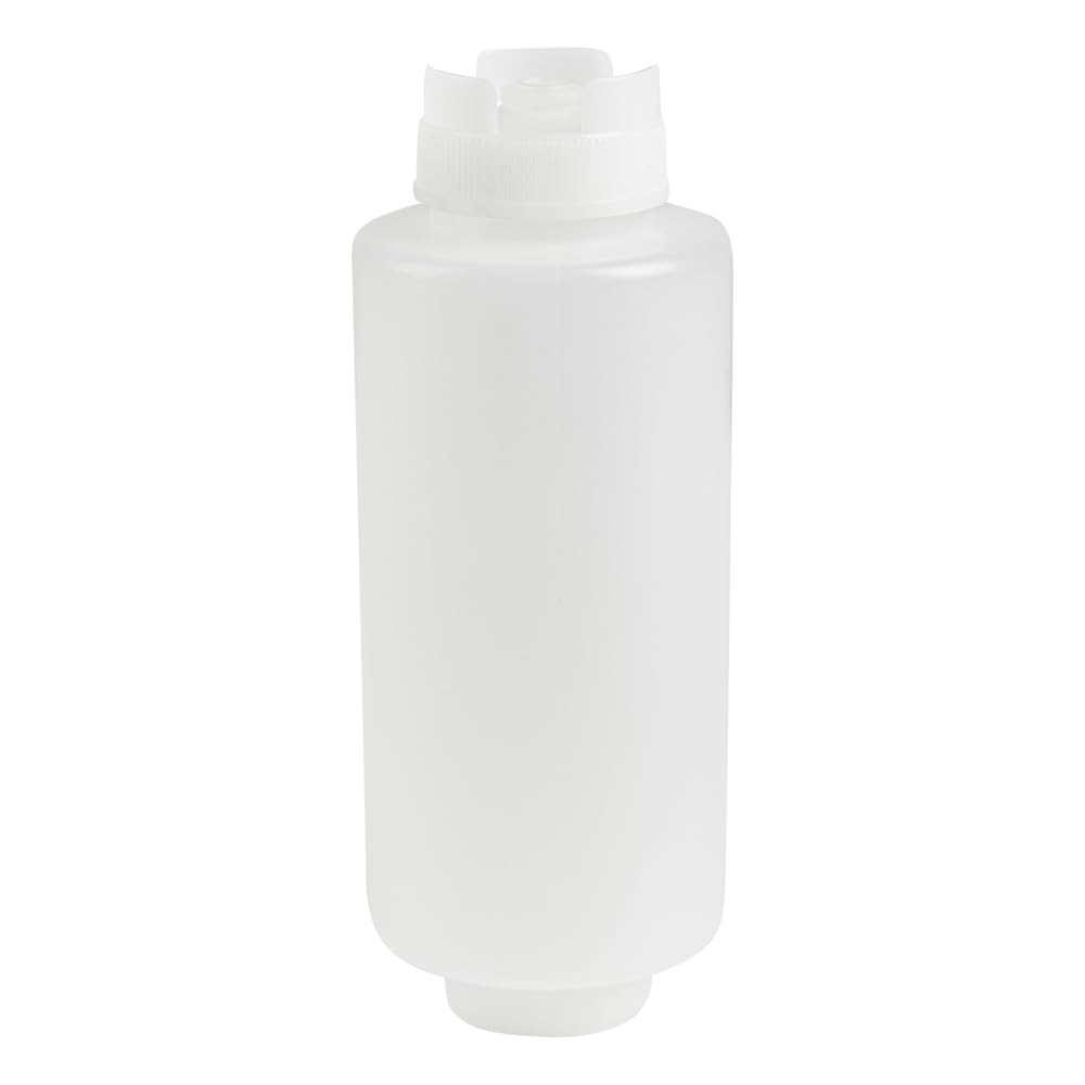 Restaurantware 32Oz. Fifo Inverted Plastic Squeeze Bottle With Refill And Dispensing Lids - First In First Out - Perfect For Res