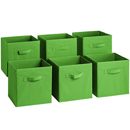 Sorbus Foldable Storage Cube Basket Bin (6 Pack, Green)