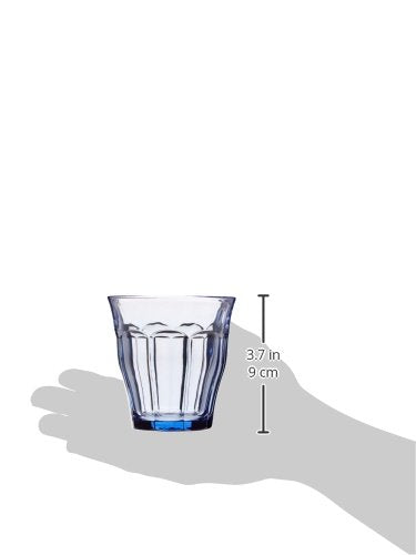 Duralex Made in France Prisme Marine Glass Tumbler Drinking Glasses  8.75 ounce - Set of 6  Marine Blue