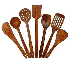 Wooden Serving And Cooking Spoons Set Kitchen Organizer Items Kitchen Accessories Items,40 Centimeter