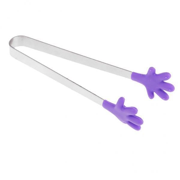 Enakshi 2Xsilicone Food Clip Small Palm Stainless Steel Tongs Ice NonSlip Clip Purple|Collectibles | Barware | Other Barware