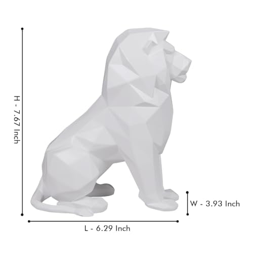 Artarium Geometric Sitting Lion Decorative Showpiece For Home Decor Office Decor Animal Figurines Gifts Antique Design (Sitting