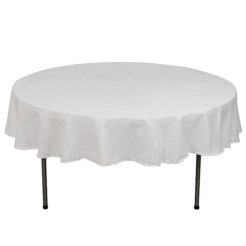 Balsacircle 90-Inch White Premium Round Cotton Tablecloth Table Linens Wedding Party Events Decorations Kitchen Dining
