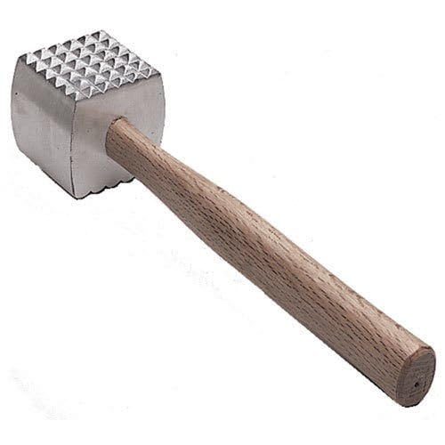 Great Credentials Extra Large HeavyDuty Meat Tenderizer Mallet, Meat Tenderizer Hammer, Doublesided, CommercialGrade, Wood Ha