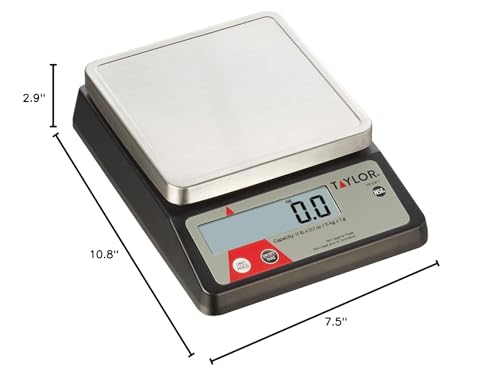 Taylor Te10Ft 11-Pound Compact Digital Portion Control Scale, Stainless Steel, Nsf