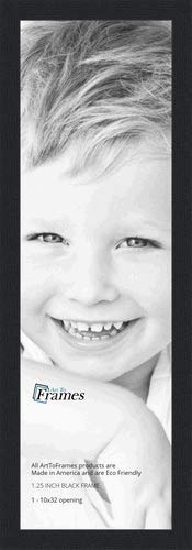 ArtToFrames 10x32 inch Black Picture Frame, 2WOMFRBW72079-10x32