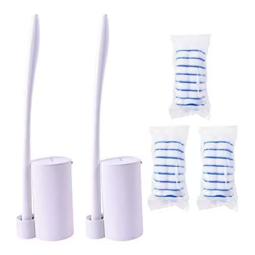 Topo Bear Disposable Bowl Brush With 24 Brush, Bowl Cleaner, Cleaning System Starter Kit(Pack Of 2)
