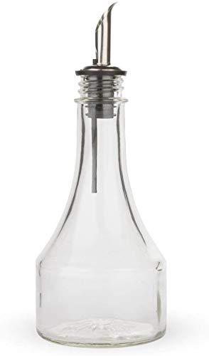 TableCraft H608416 Glass Syrup Bottle with Stainless Steel Pourer,transparent  8 oz