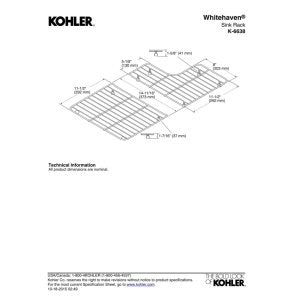 Kohler K-6638-St Whitehaven Sink Racks For 30-Inch Whitehaven Kitchen Sink, Includes Left And Right Racks, Stainless Steel