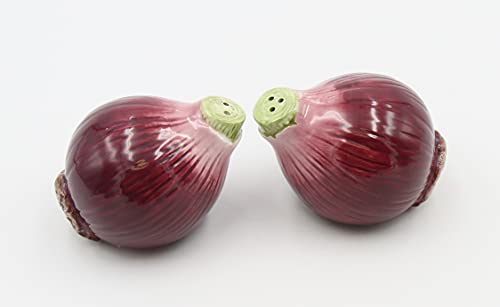 Cosmos Gifts Purple Onion Salt And Pepper Set, Ceramic, 2-1/8-Inch