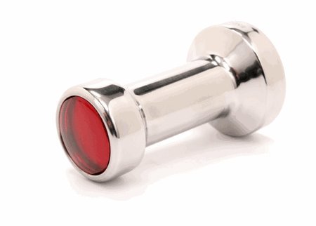 Rsvp International Endurance Collection Flat Bottom Espresso Coffee Tamper Stainless Steel, 49Mm Diameter, Red