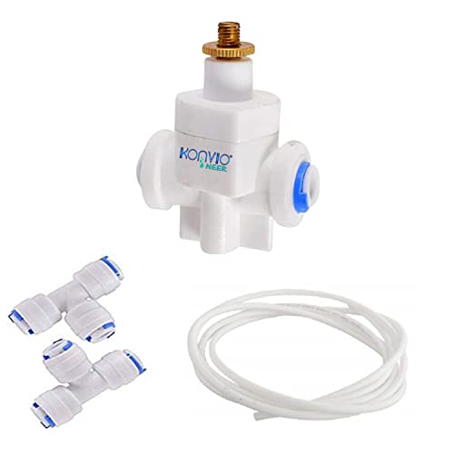Konvio Neer Manual Tds Adjuster For All Ro Uv Uf Water Filter With 2 Tee Connectors And 2 Meter Pipe (White)