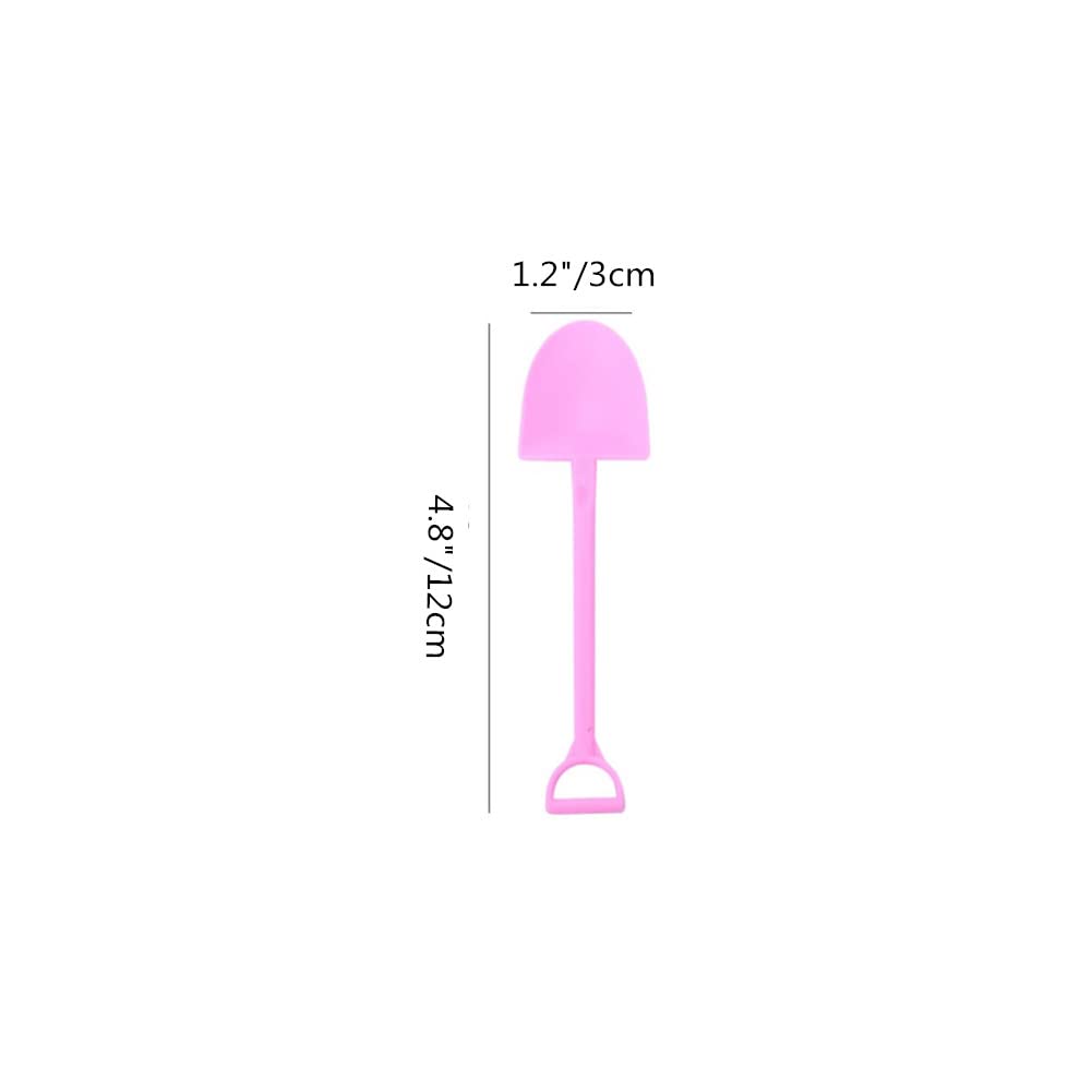 100 Pcs Disposable Mini Shovel Shape Spoons, Colorful Plastic Ice Cream Shovel Spoon For Dessert Pudding Yogurt Sugar (4.8 Inch,