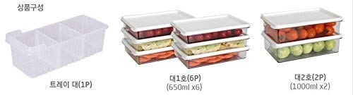Innovation Living Kitchen Refrigerator Organizer, Fridge And Freezer Storage Trays Large+Food Containers With Lids L1(6P)+L2(2P)