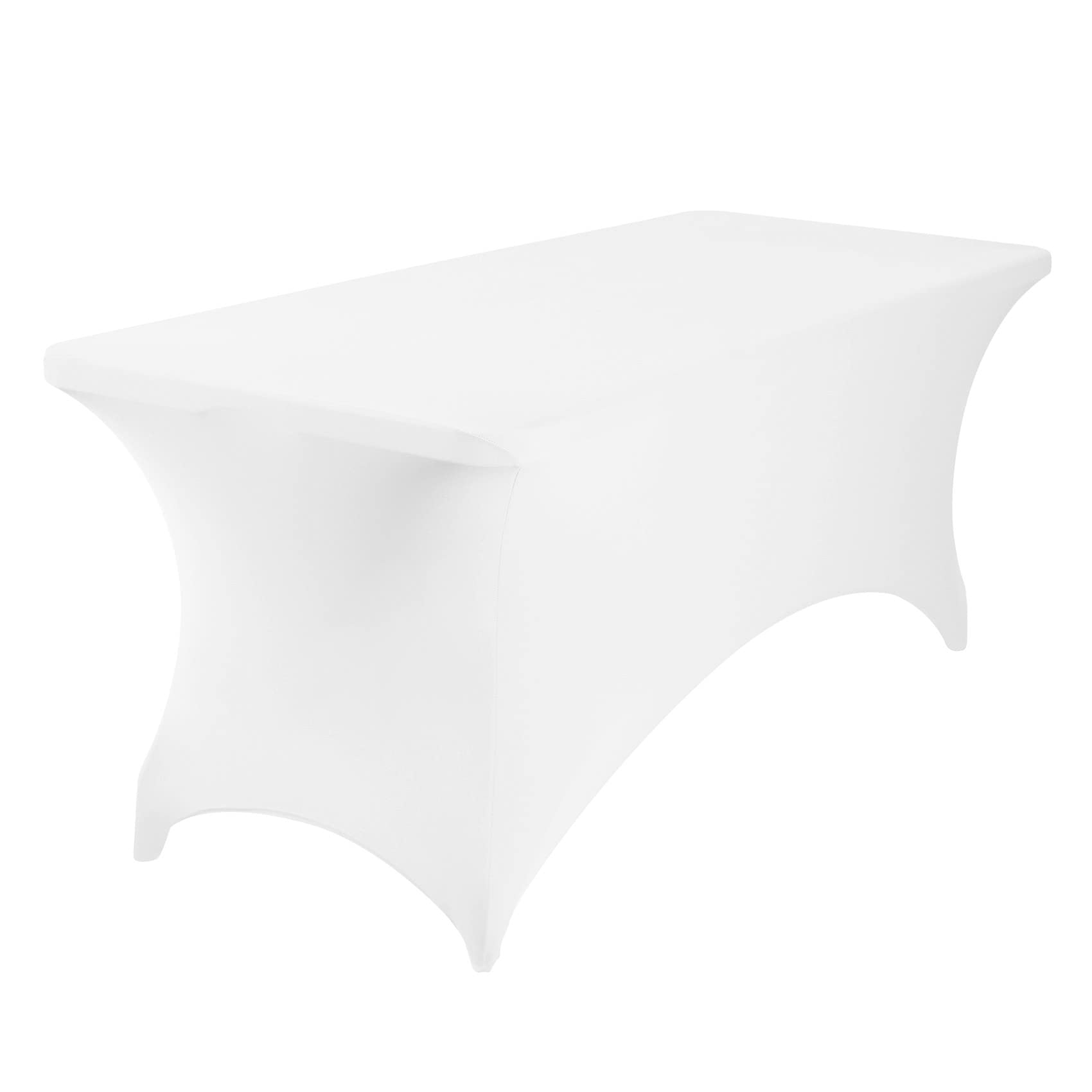 Eccwai Spandex 6Ft Waterproof Table Cover For Party,Wedding, Banquet, And Events(White)