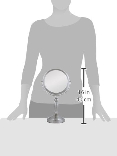 Zadro 9    W x 16 H Round Non-Lighted Makeup Mirror 10X 1X Magnifying Makeup Mirrors Rotating Head Makeup Mirror for Desk