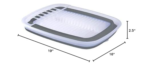 Progressive International Collapsible Dish Rack With Drain Board, Cdd-100, Perfect For Rv Sink, Camping Dish Tub