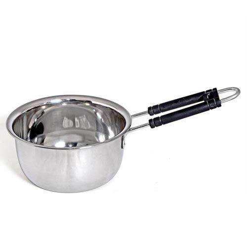 Mobhada Stainless Steel Tea Pan,Steel Sauce Pan,Induction And Gas Compatible,Heavy Base(1.5 Litre)