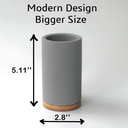 Matani Bamboo Toothbrush Holder Diatomite Tooth Brush Organizer - Storage Stand For Small Bathroom & Counter - Removable Base &