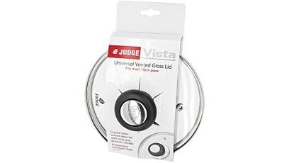 Judge Vista Spare Saucepan Lid, Replacement Glass Lid for most 12cm Pans, Oven Safe, Dishwasher Safe