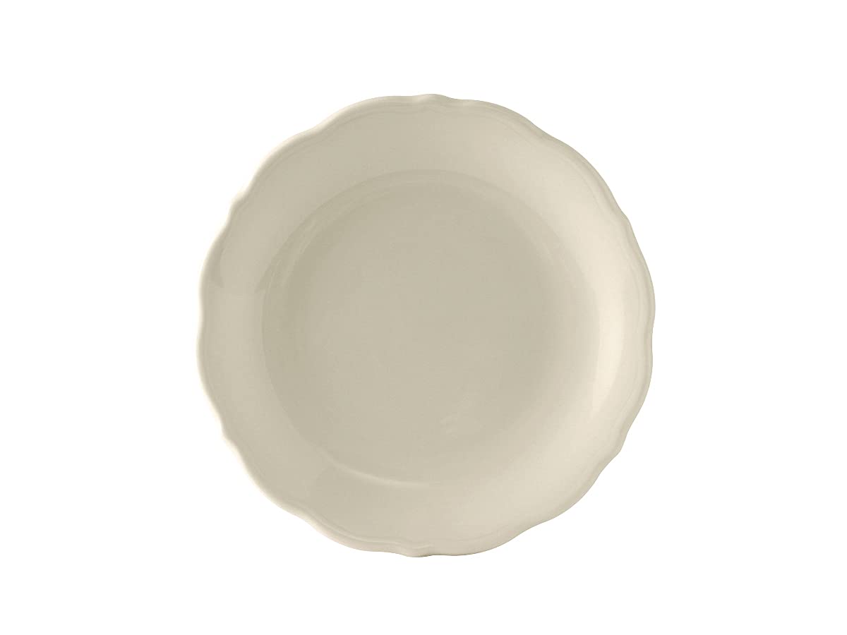 Tuxton China Sea-073 Plate, 7-3/8'' Dia., Round, Scalloped Edge, Microwave & Dishwasher Safe, Oven Proof, Fully Vitrified, Lead-