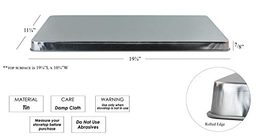 Reston Lloyd 2-Piece Rectangular Tin Burner Cover, 19.75-Inch By 11-Inch, Red