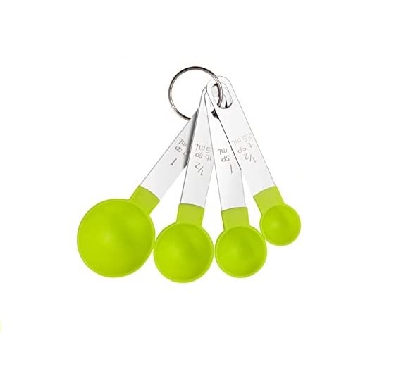 Gopendra Measuring Spoon Steel Measuring Measuring Spoons Set Measuring Cups Measuring Dry and Liquid Ingredients Set of 4 (Gree