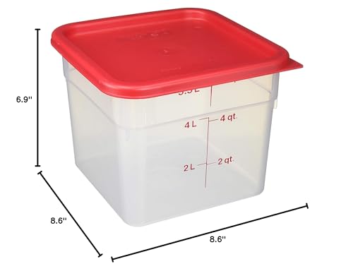 Cambro 1 2Sfscw135 Clear Container With Sfc2452 Kelly Lid, 2 Quart With Lid, Clear, Green