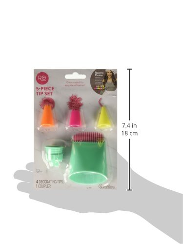 Wilton 5 Piece Decorating Tip Set, 5.84 X 12.90 X 18.49 Cm, Multi-Colour