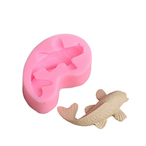Gulinaza 2Pcs Mini Koi Fish Silicone Molds For Diy Cake Fondant Biscuit Cookies Sugar Pudding Chocolate Hard Candies Dessert Dec