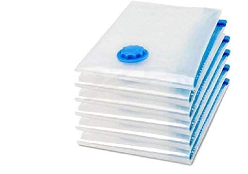 Shrevi Reusable Zip Lock Vacuum Storage Bag Without Pump,Vacuum Plastic Storage Bag For Clothes, Blankets, Home & Travel(Vacuum 