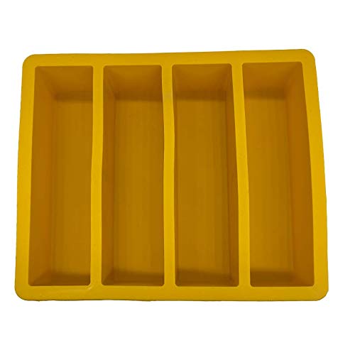 Pen Kit Mall - 4 Cavity Oversized Yellow Silicone Pen Blank Resin Casting Mold 1 3/8 Wide X 5 1/8 Long X 1.38 Deep