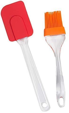 Aashrit Spatula With Oil Brush Silicone Spatula And Pastry Brush Set Special For Cake Mixer, Grilling, Tandoori, Cooking Oil Bru