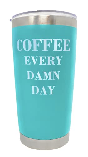 Funny Coffee Tumbler Travel Mug Insulated Tumblers Mugs With Sayings Coffee Every Damn Day | 20 Oz Cups With Lids Stainless Stee