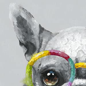 Kunstorner Cute Dog Canvas Wall Art Glasses Animal Art Canvas Funny Dog Canvas Wall Art For Living Room Bedroom Office Home Deco