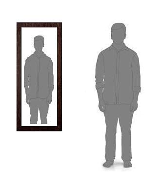 Seven Horses Full Size Rectangular Wall Mirror (Size 15 X 39 Inch) Brown, Unframed | Engineered Wood