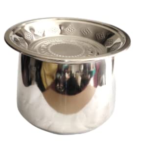 Naayagi  - Stainless Steel Wide Mouth Theksha/Venna Chatty/Cooking Cum Serving Pot/Paanai/Handi/Milk Boiling Pot With Lid - 2 Li