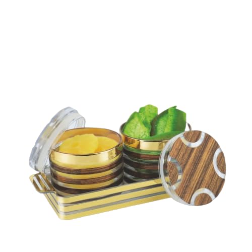 Porpoise Airtight Food Storage Containers Set Of 2 With Tray, Plastic Kitchen Storage Container, Food Safe Odourless Easy To Cle