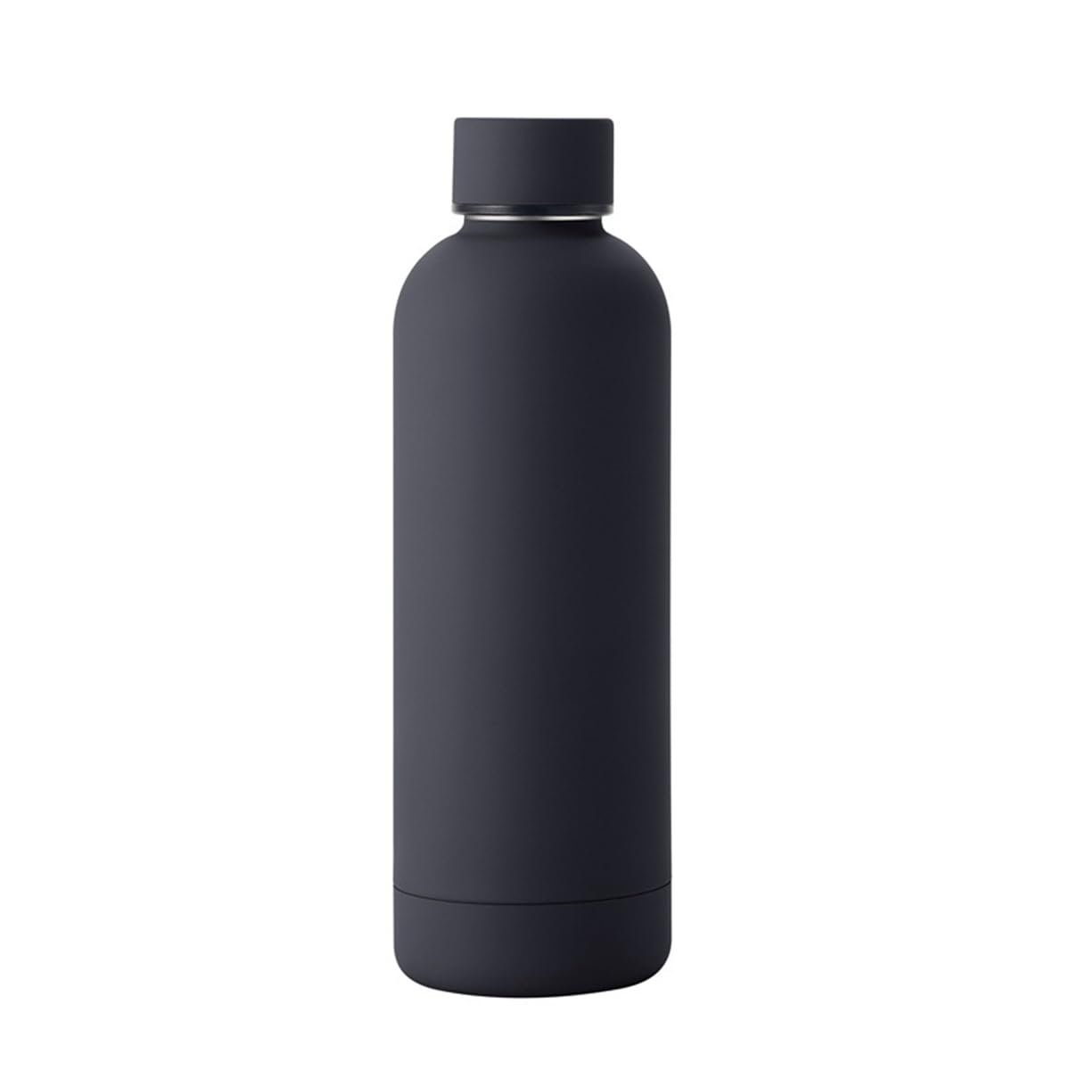 FAMKX 17oz Stainless Steel Insulated Narrow Mouth Sports Water Bottle, Double wall Cola Shape Vacuum flask (500ml, Black)