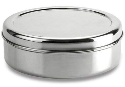 Stainless Steel Round Spices Box Kitchen Masala Dabba - Spice Container - Masala Dabba - 7 Compartments With Spoon (8 Inch)