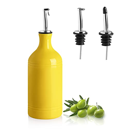 Sweejar Ceramic Olive Oil Dispenser Bottle, Opaque Oil Cruet Protects Oil To Reduce Oxidation, Suitable For Storage Of Oil, Vine
