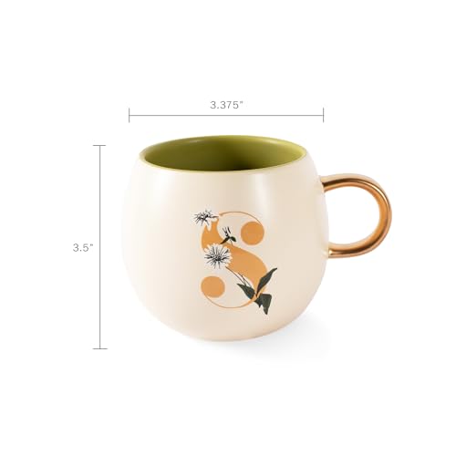 Fringe Studio Floral S Stoneware Mug, 1 Count (Pack of 1), Cream